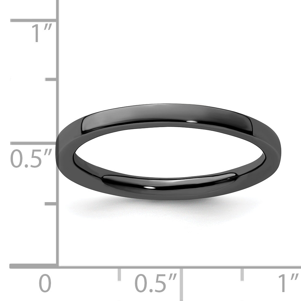 Sterlingsilber Stapelbar Expressions Schwarz Beschichtet Poliert Ring