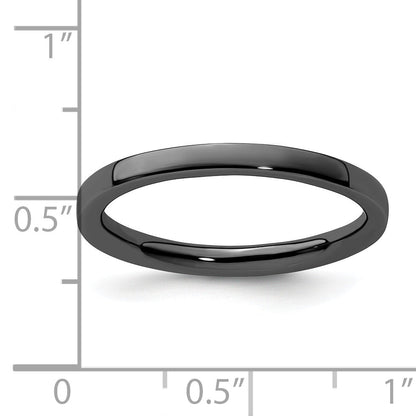 Sterlingsilber Stapelbar Expressions Schwarz Beschichtet Poliert Ring