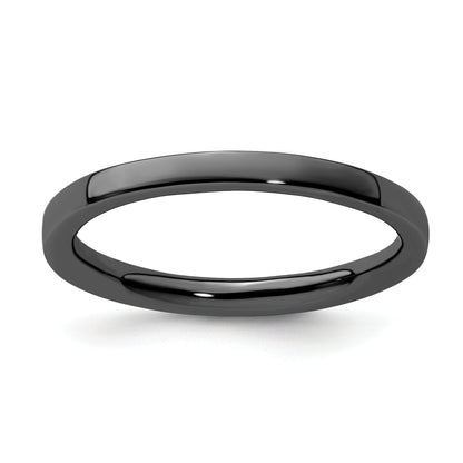Sterlingsilber Stapelbar Expressions Schwarz Beschichtet Poliert Ring