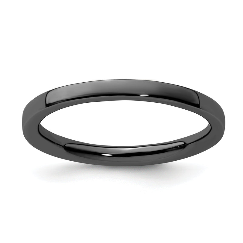 Sterlingsilber Stapelbar Expressions Schwarz Beschichtet Poliert Ring