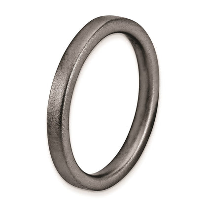 Sterlingsilber Stapelbar Expressions Schwarz Beschichtet Satiniert Ring (size 5 Nur)