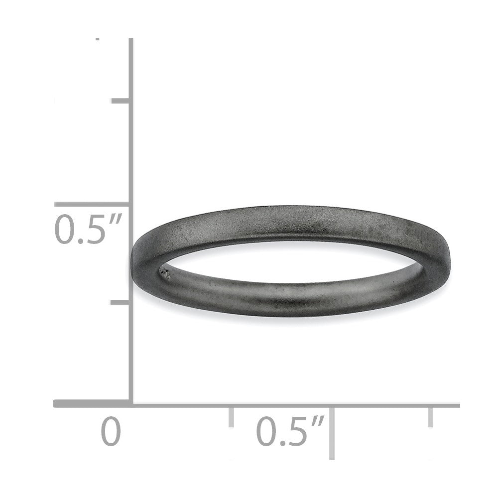 Sterlingsilber Stapelbar Expressions Schwarz Beschichtet Satiniert Ring (size 5 Nur)