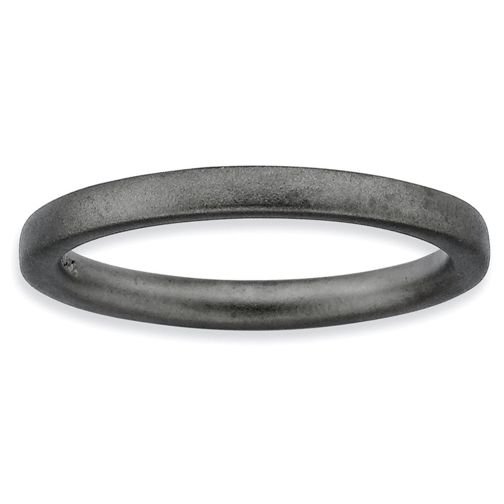 Sterlingsilber Stapelbar Expressions Schwarz Beschichtet Satiniert Ring (size 5 Nur)