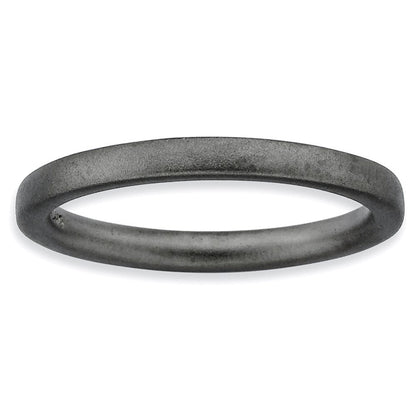 Sterlingsilber Stapelbar Expressions Schwarz Beschichtet Satiniert Ring (size 5 Nur)
