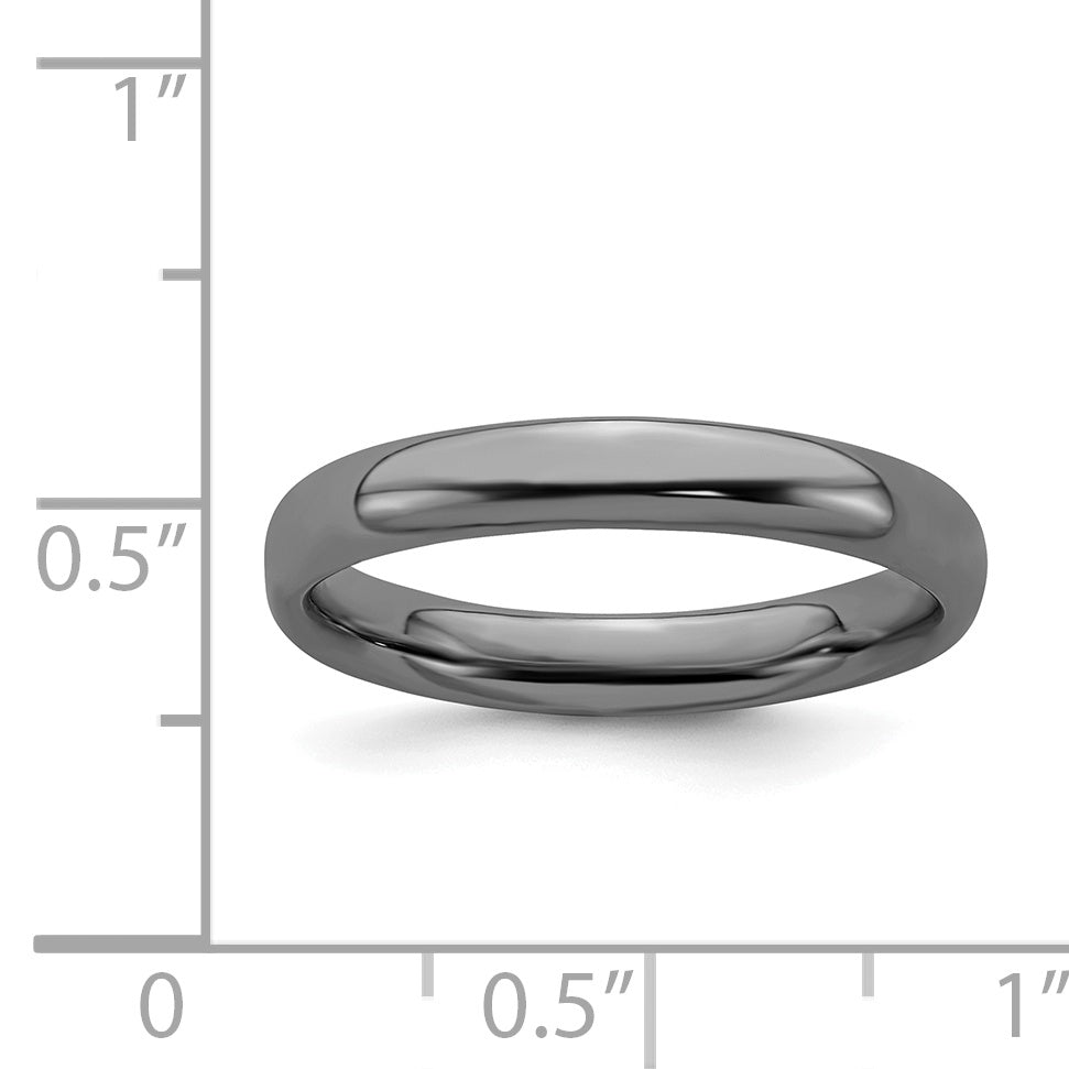 Sterlingsilber Stapelbar Expressions Schwarz Beschichtet Poliert Ring