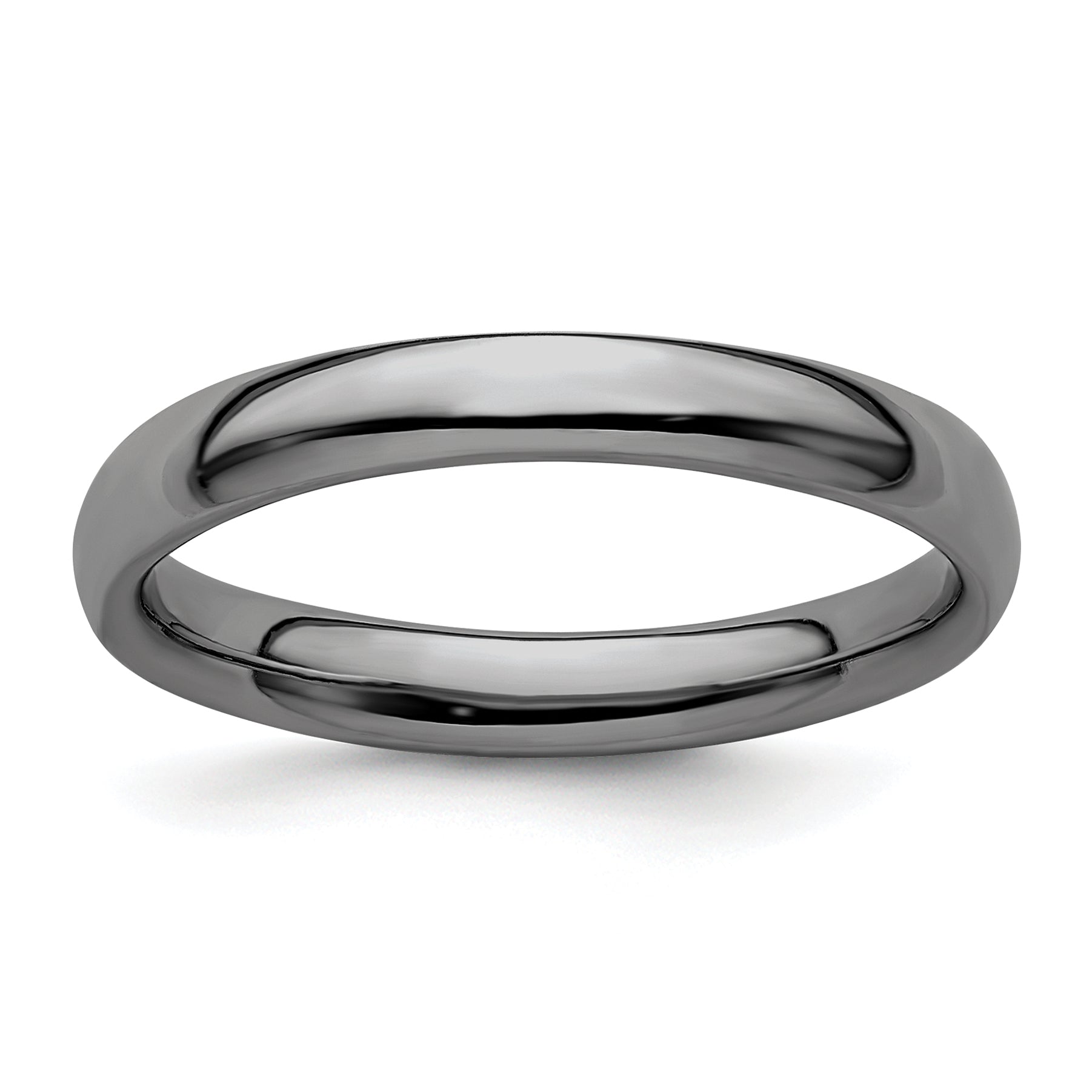 Sterlingsilber Stapelbar Expressions Schwarz Beschichtet Poliert Ring