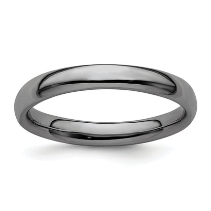 Sterlingsilber Stapelbar Expressions Schwarz Beschichtet Poliert Ring
