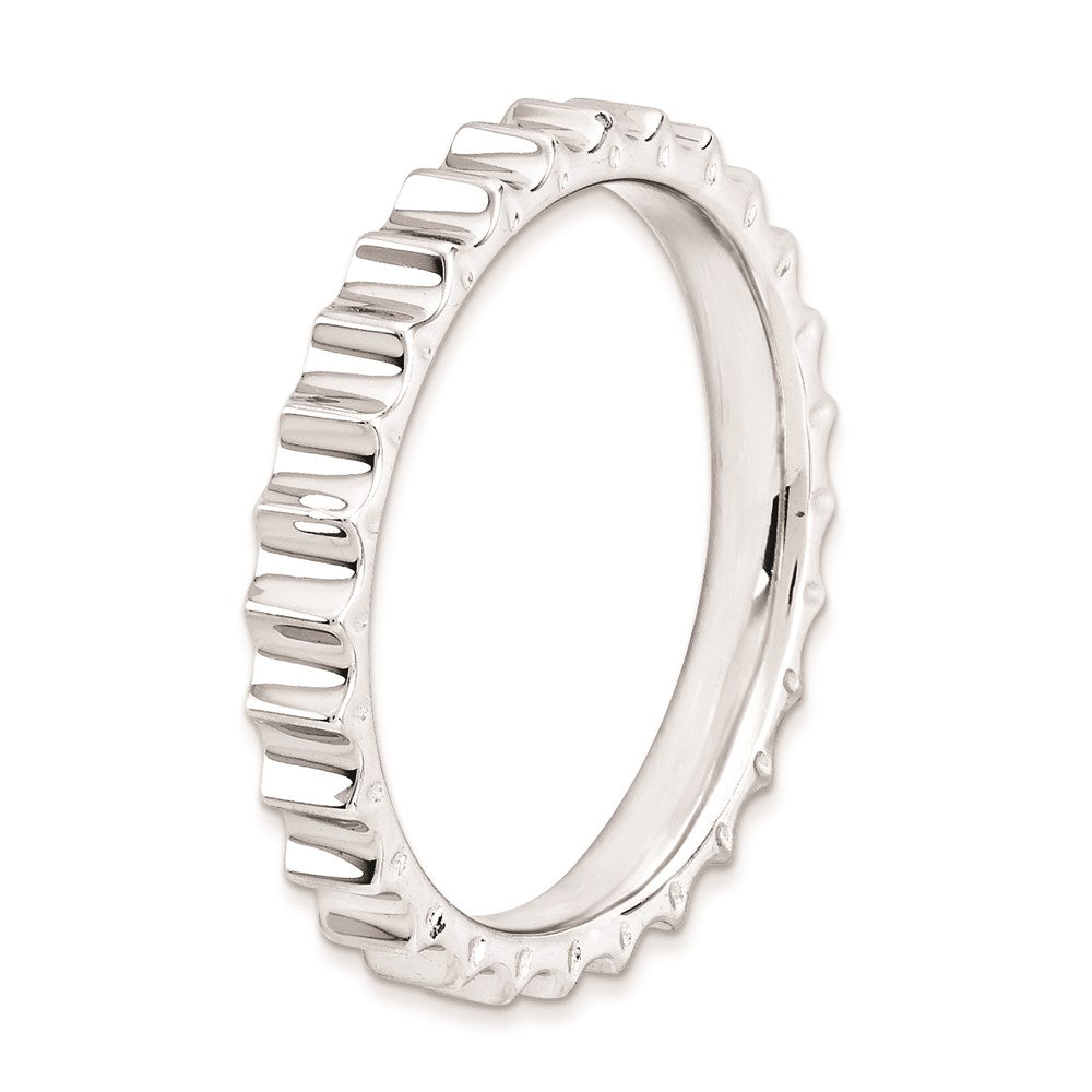 Sterlingsilber Stapelbar Expressions Rhodium Ring (size 6 Nur)