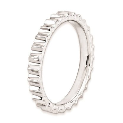 Sterlingsilber Stapelbar Expressions Rhodium Ring (size 6 Nur)
