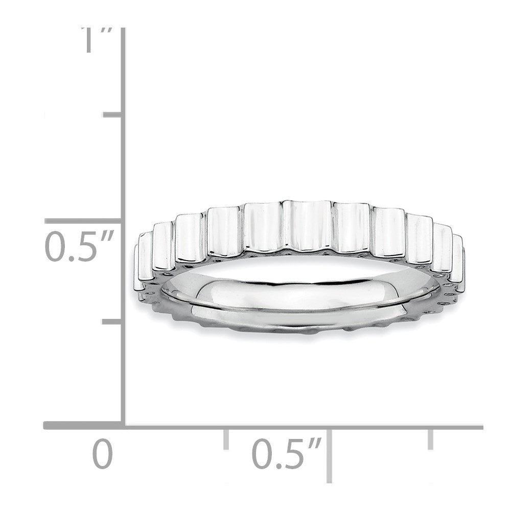 Sterlingsilber Stapelbar Expressions Rhodium Ring (size 6 Nur)