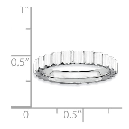 Sterlingsilber Stapelbar Expressions Rhodium Ring (size 6 Nur)