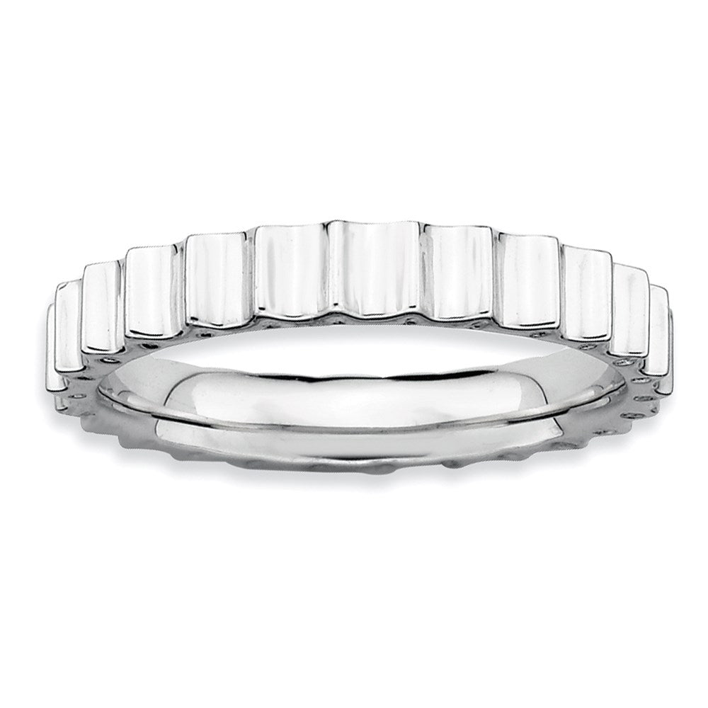 Sterlingsilber Stapelbar Expressions Rhodium Ring (size 6 Nur)