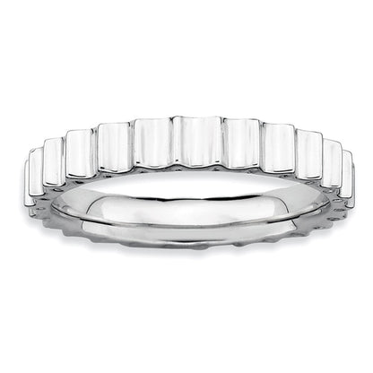 Sterlingsilber Stapelbar Expressions Rhodium Ring (size 6 Nur)