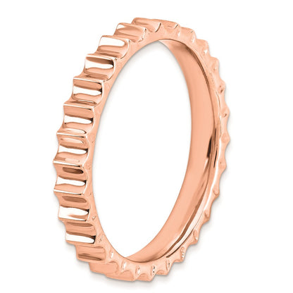Sterlingsilber Stapelbar Expressions Rosa Beschichtet Ring (size 7 Nur)