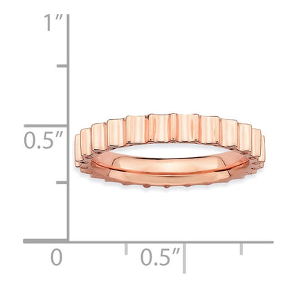 Sterlingsilber Stapelbar Expressions Rosa Beschichtet Ring (size 7 Nur)