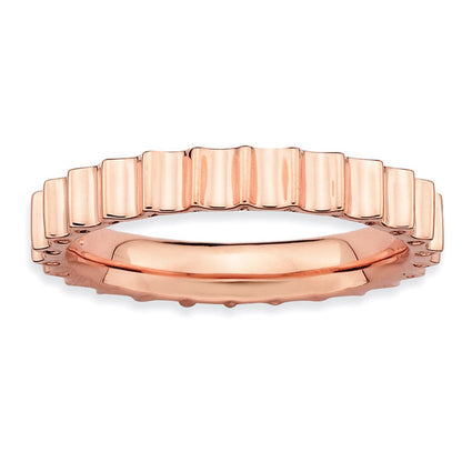 Sterlingsilber Stapelbar Expressions Rosa Beschichtet Ring (size 7 Nur)