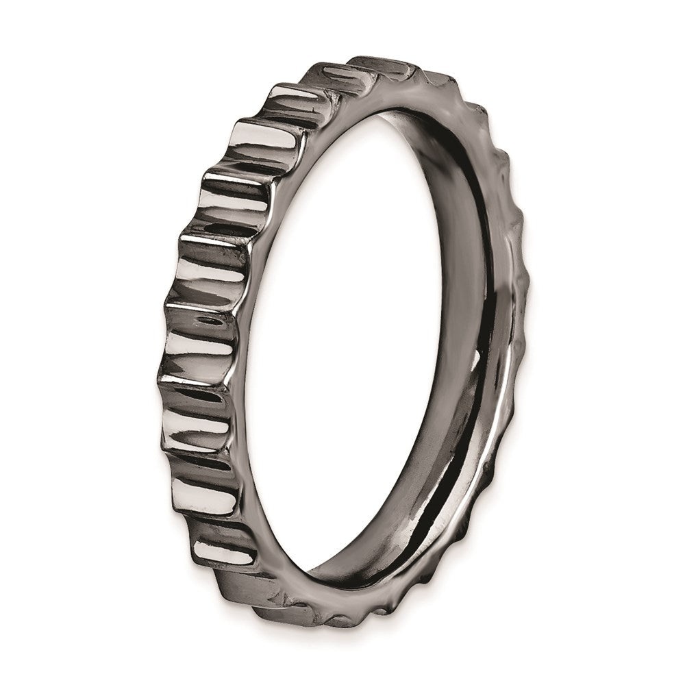 Sterlingsilber Stapelbar Expressions Schwarz Beschichtet Ring