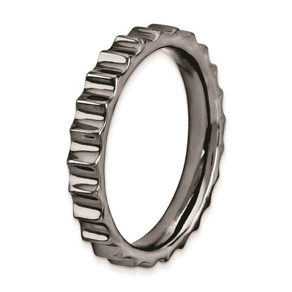 Sterlingsilber Stapelbar Expressions Schwarz Beschichtet Ring