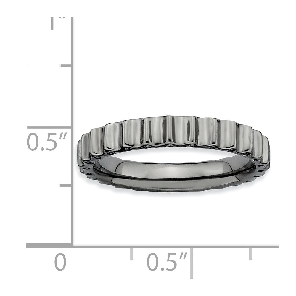 Sterlingsilber Stapelbar Expressions Schwarz Beschichtet Ring