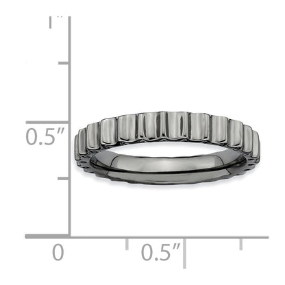 Sterlingsilber Stapelbar Expressions Schwarz Beschichtet Ring