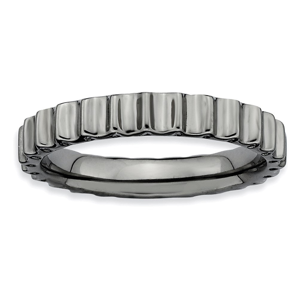 Sterlingsilber Stapelbar Expressions Schwarz Beschichtet Ring