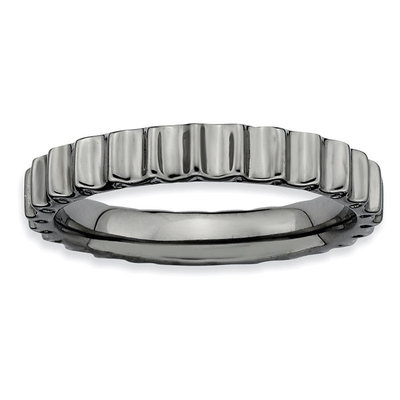 Sterlingsilber Stapelbar Expressions Schwarz Beschichtet Ring