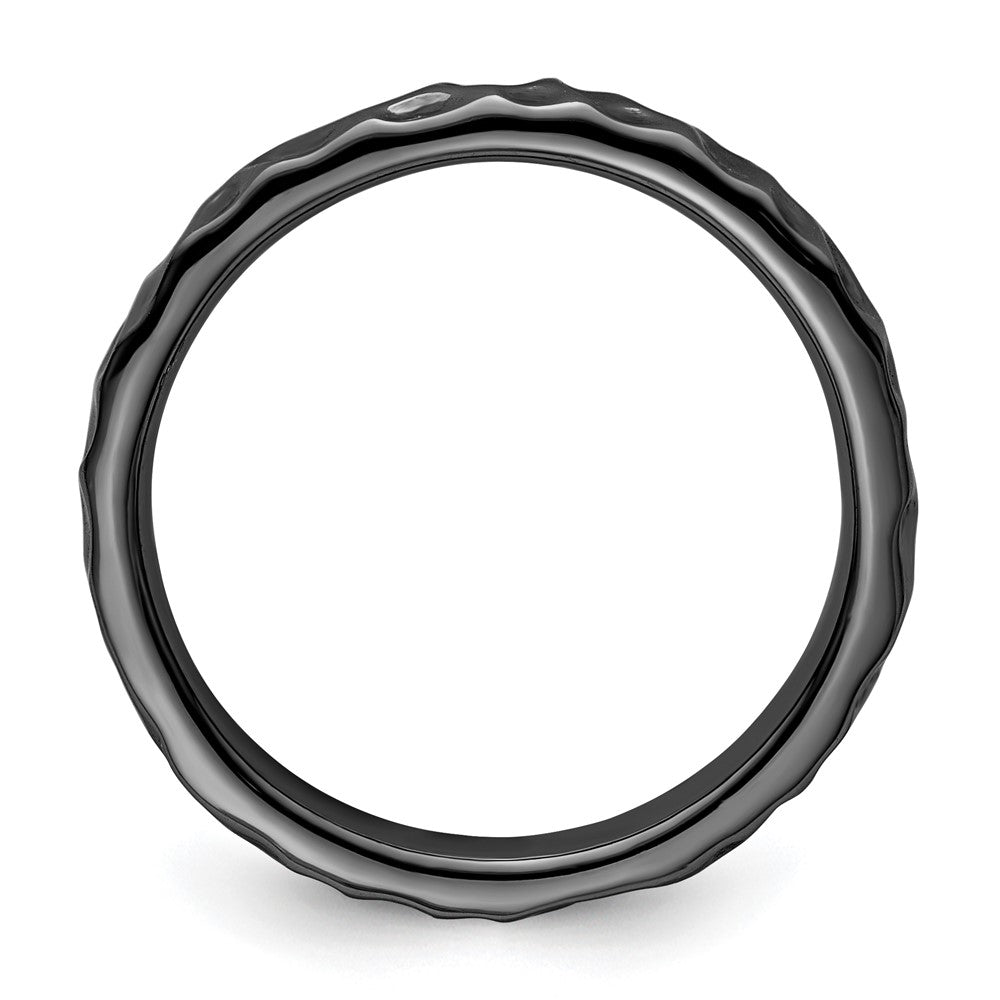 Sterlingsilber Stapelbar Expressions Schwarz Beschichtet Ring
