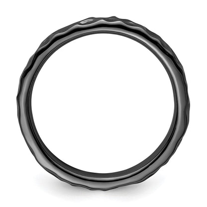 Sterlingsilber Stapelbar Expressions Schwarz Beschichtet Ring