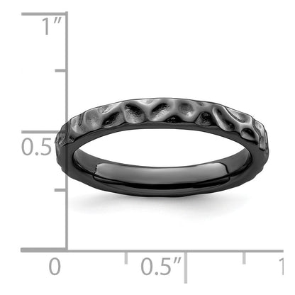 Sterlingsilber Stapelbar Expressions Schwarz Beschichtet Ring