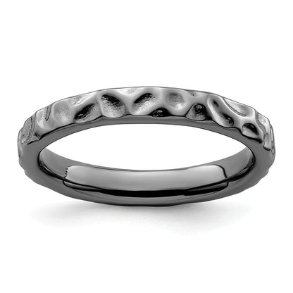 Sterlingsilber Stapelbar Expressions Schwarz Beschichtet Ring