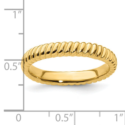Sterlingsilber Stapelbar Expressions Vergoldet Ring