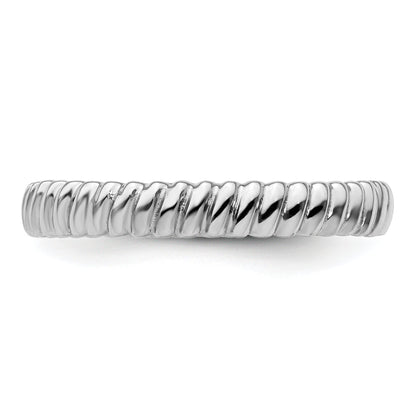 Sterlingsilber Stapelbar Expressions Rhodium Ring