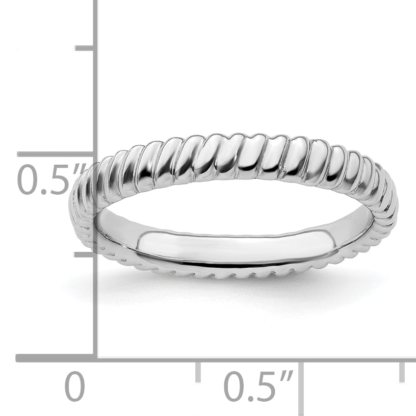 Sterlingsilber Stapelbar Expressions Rhodium Ring