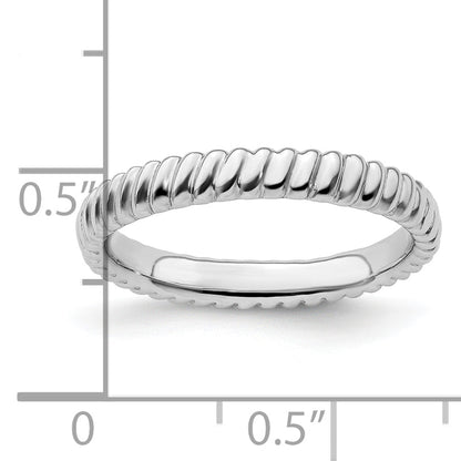 Sterlingsilber Stapelbar Expressions Rhodium Ring