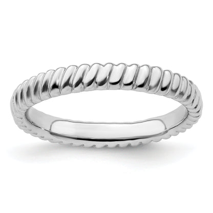 Sterlingsilber Stapelbar Expressions Rhodium Ring