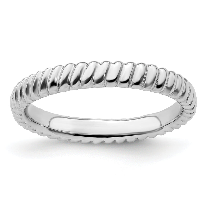 Sterlingsilber Stapelbar Expressions Rhodium Ring
