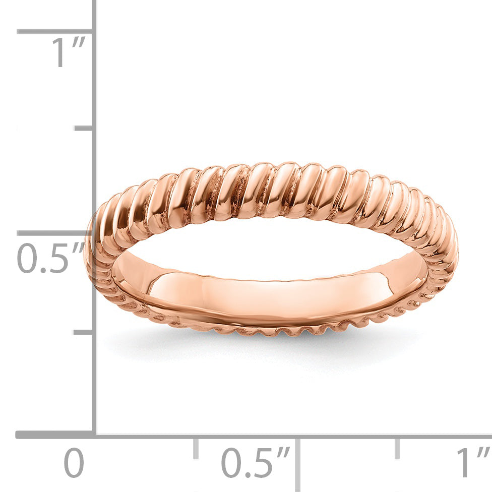 Sterlingsilber Stapelbar Expressions Rosa Beschichtet Ring