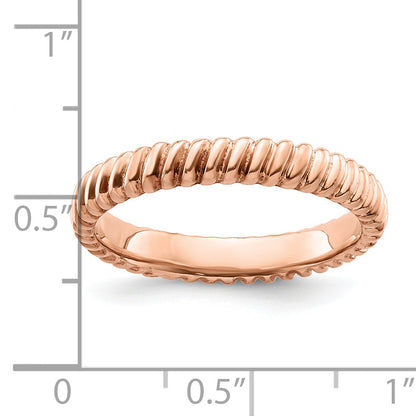 Sterlingsilber Stapelbar Expressions Rosa Beschichtet Ring