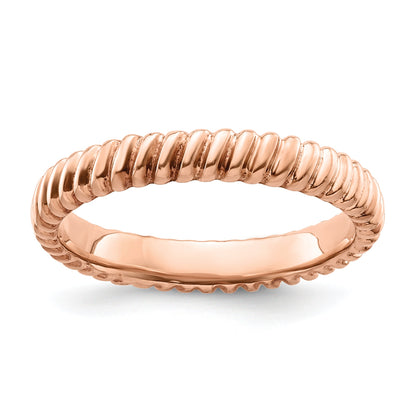 Sterlingsilber Stapelbar Expressions Rosa Beschichtet Ring