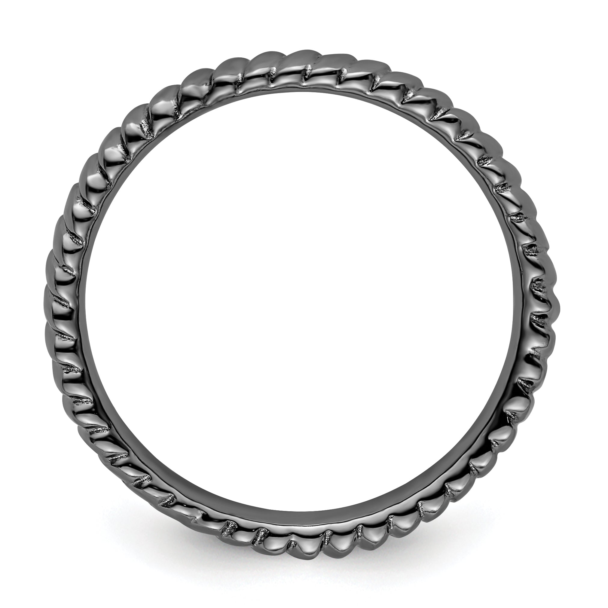 Sterlingsilber Stapelbar Expressions Schwarz Beschichtet Ring