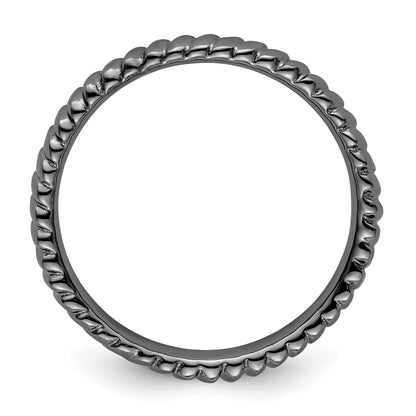 Sterlingsilber Stapelbar Expressions Schwarz Beschichtet Ring