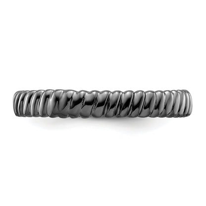 Sterlingsilber Stapelbar Expressions Schwarz Beschichtet Ring