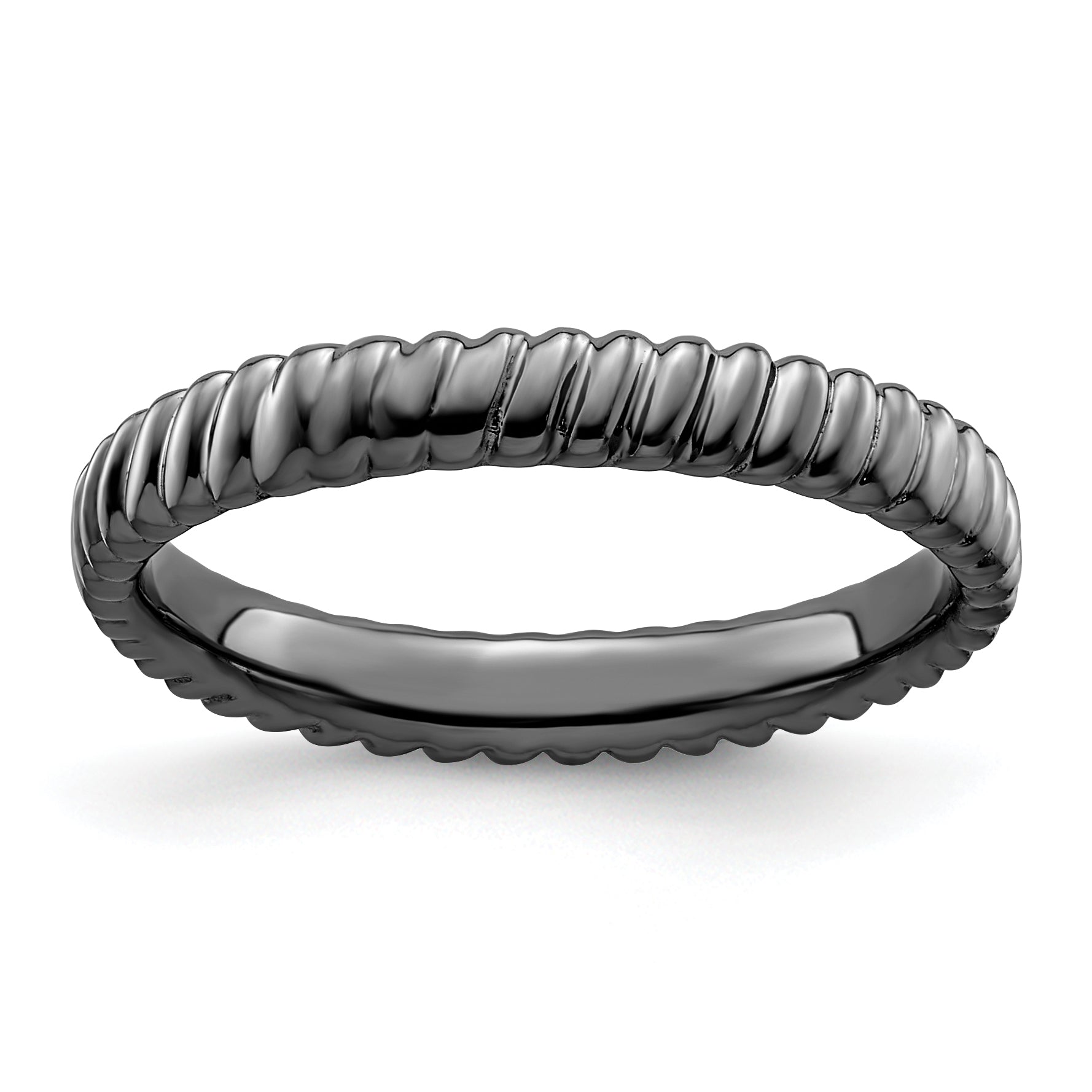 Sterlingsilber Stapelbar Expressions Schwarz Beschichtet Ring
