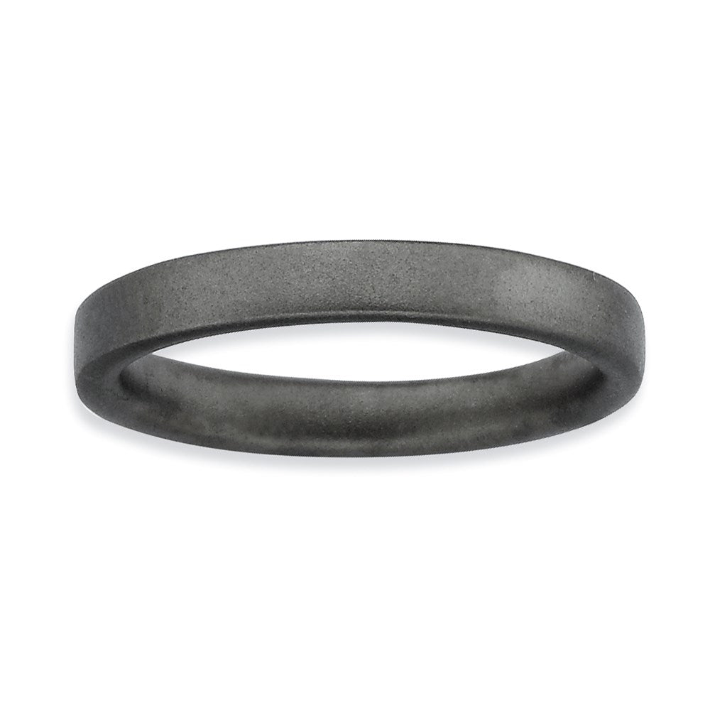 Sterlingsilber Stapelbar Expressions Schwarz Beschichtet Satiniert Ring (size 10 Nur)