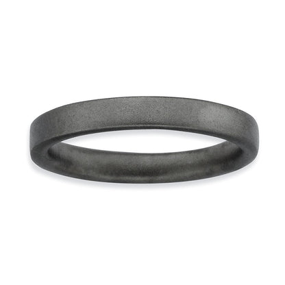 Sterlingsilber Stapelbar Expressions Schwarz Beschichtet Satiniert Ring (size 10 Nur)