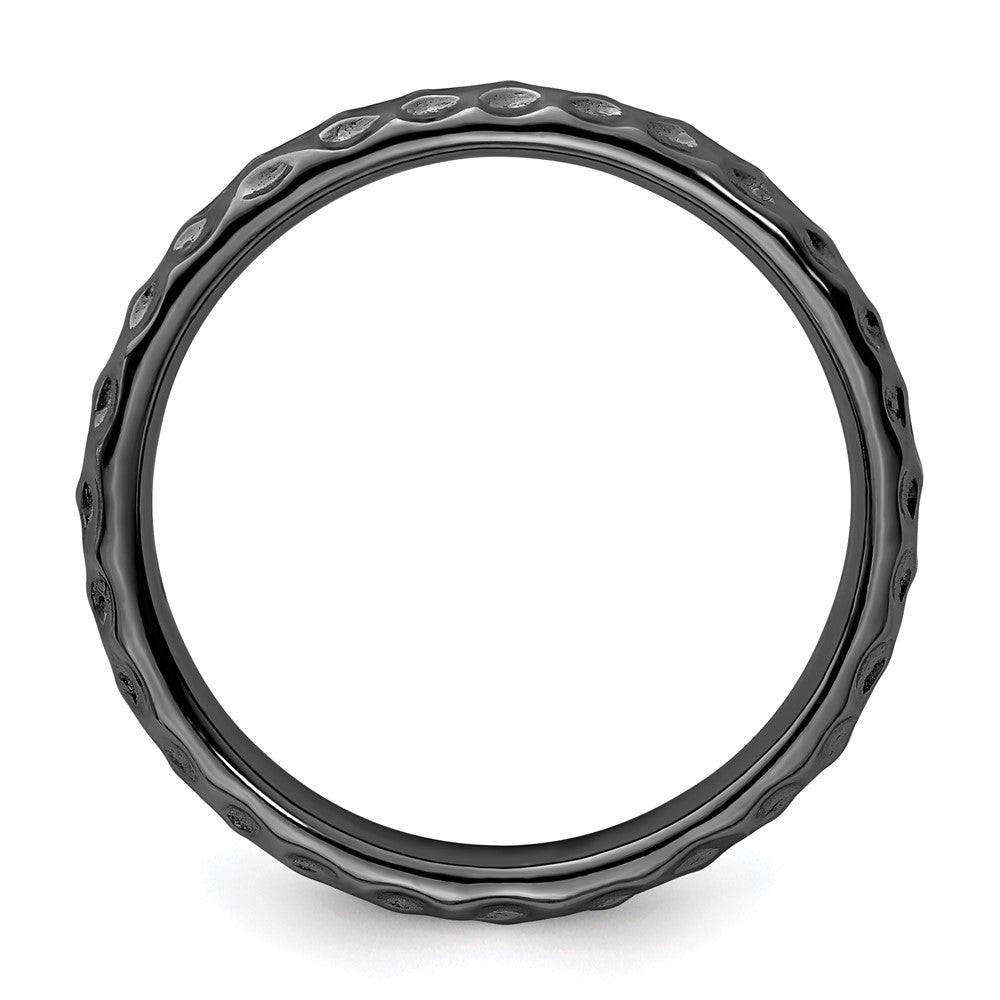 Sterlingsilber Stapelbar Expressions Schwarz Beschichtet Ring