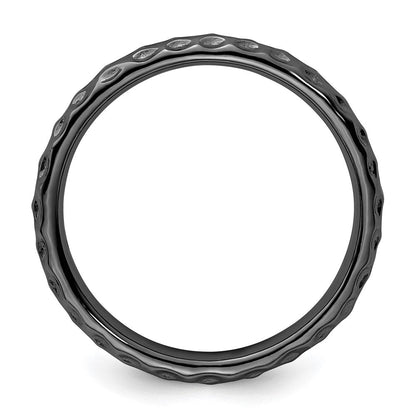 Sterlingsilber Stapelbar Expressions Schwarz Beschichtet Ring