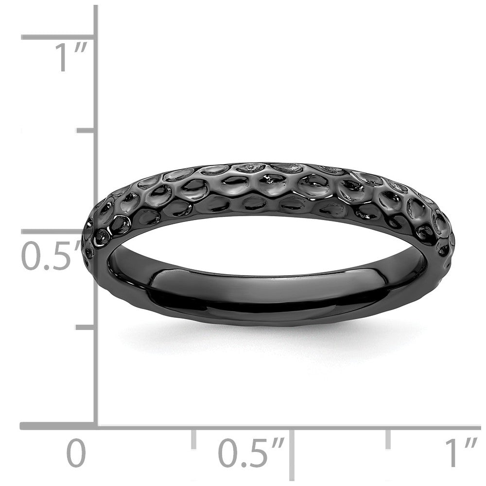 Sterlingsilber Stapelbar Expressions Schwarz Beschichtet Ring