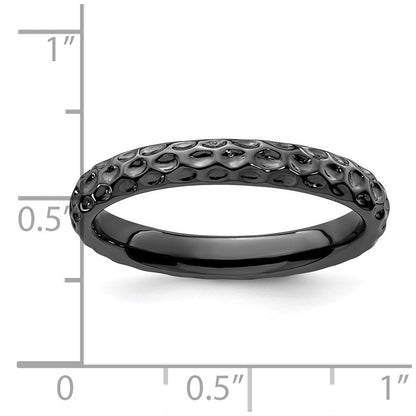 Sterlingsilber Stapelbar Expressions Schwarz Beschichtet Ring