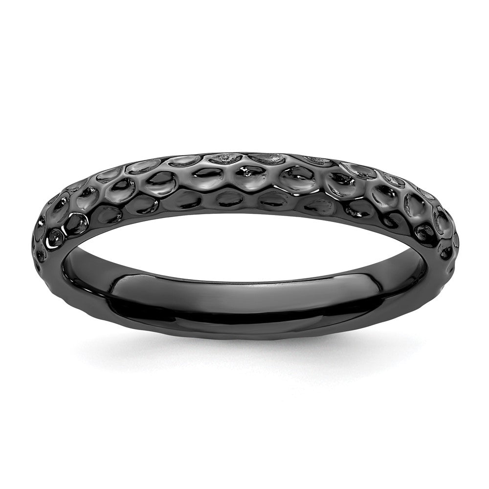 Sterlingsilber Stapelbar Expressions Schwarz Beschichtet Ring